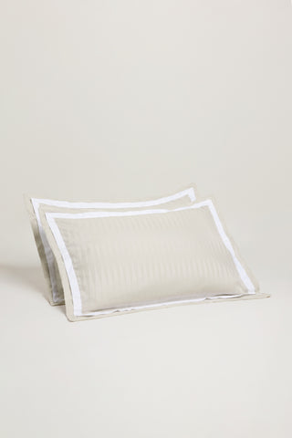 Jacquard Organic Cotton Pillowcases - Sterling Silver