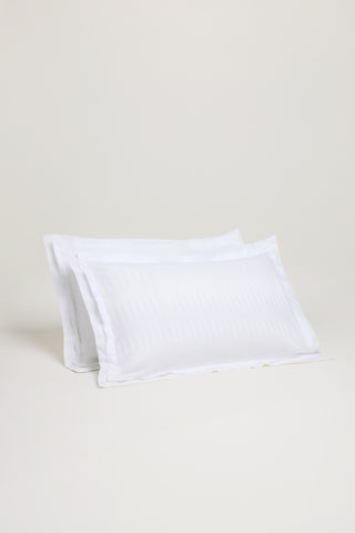 Jacquard Organic Cotton Pillowcases - Pure White