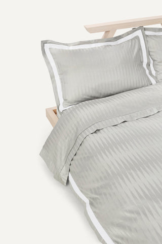 Jacquard Organic Cotton Duvet Cover - Sterling Silver