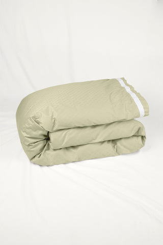 Jacquard Organic Cotton Duvet Cover - Sage