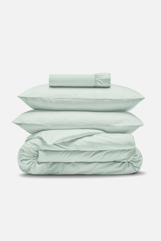 Sateen Organic Cotton Bedding Set - Spring Blue