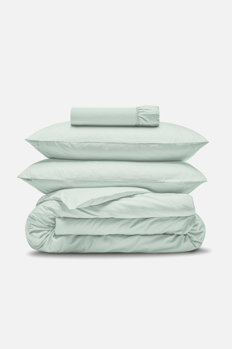 Percale Organic Cotton Bedding Set - Spring Blue