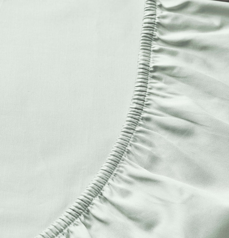 Sateen Organic Cotton Fitted Sheet Set - Spring Blue