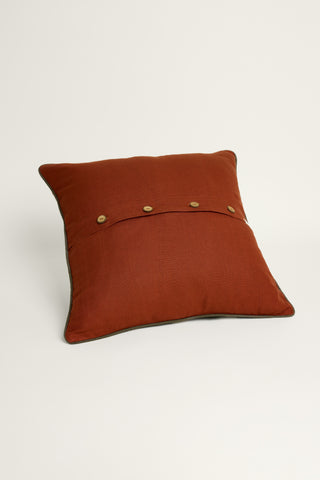 Marigold Cushion Cover - Green + Terracotta