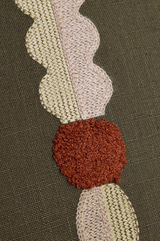 Marigold Cushion Cover - Green + Terracotta