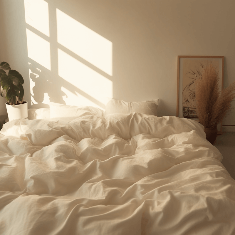 Percale Organic Cotton Fitted Sheet Set - Iridescent Ivory