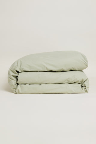 Sateen Organic Cotton Duvet Cover - Solstice Green