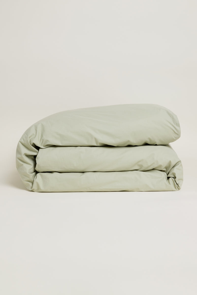 Percale Organic Cotton Duvet Cover - Solstice Green
