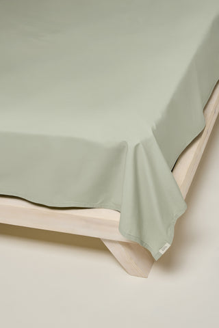 Sateen Organic Cotton Flat Sheet - Solstice Green