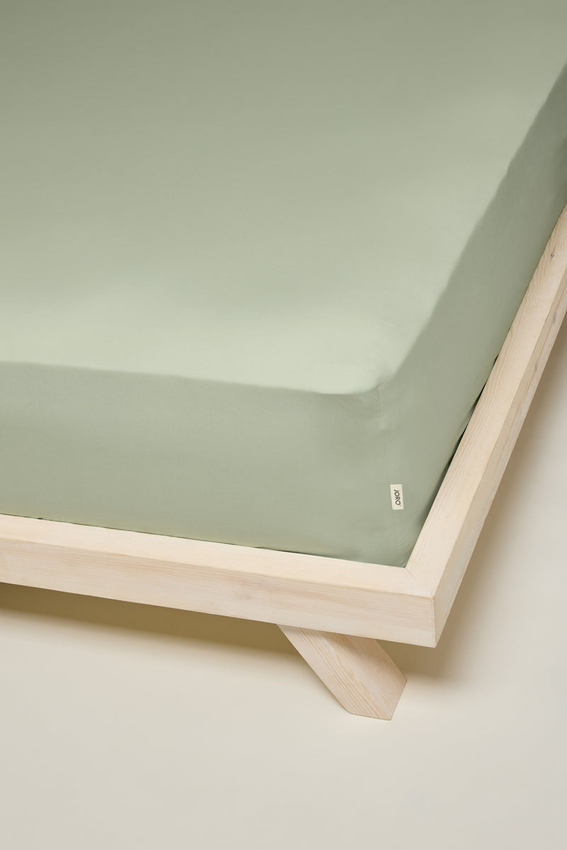 Percale Organic Cotton Fitted Sheet - Solstice Green