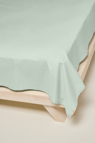 Sateen Organic Cotton Flat Sheet - Spring Blue