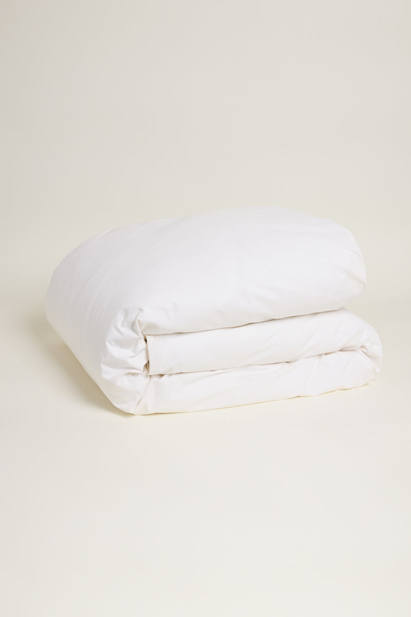Percale Organic Cotton Duvet Cover - Iridescent Ivory
