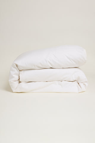 Percale Organic Cotton Duvet Cover - Iridescent Ivory