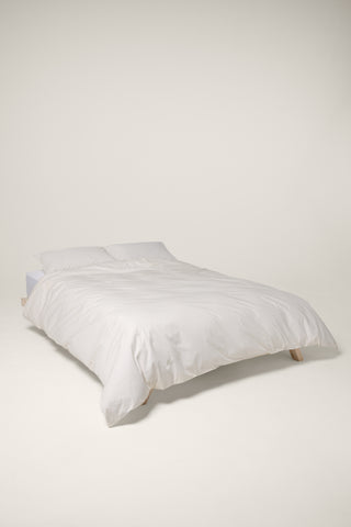Percale Organic Cotton Duvet Cover - Iridescent Ivory
