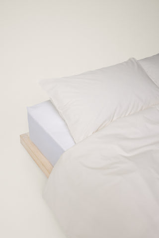 Percale Organic Cotton Duvet Cover - Iridescent Ivory