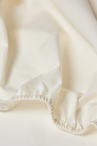 Percale Organic Cotton Fitted Sheet - Iridescent Ivory