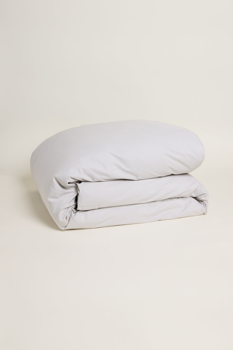 Percale Organic Cotton Duvet Cover - Equinox Silver