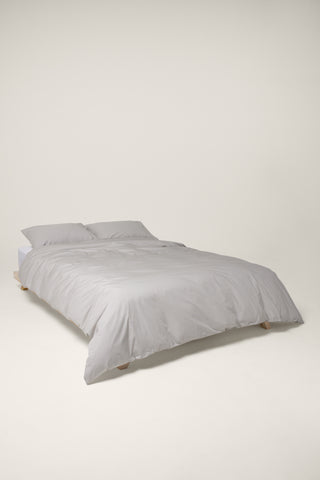 Percale Organic Cotton Duvet Cover - Equinox Silver