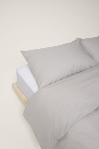 Percale Organic Cotton Duvet Cover - Equinox Silver