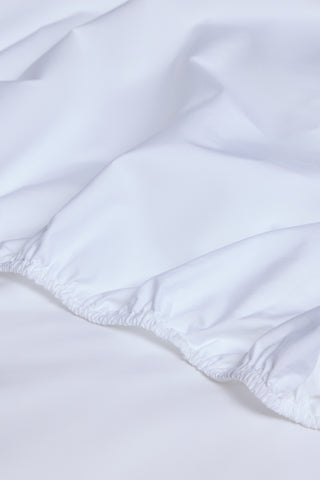 Percale Organic Cotton Fitted Sheet - Midwinter White