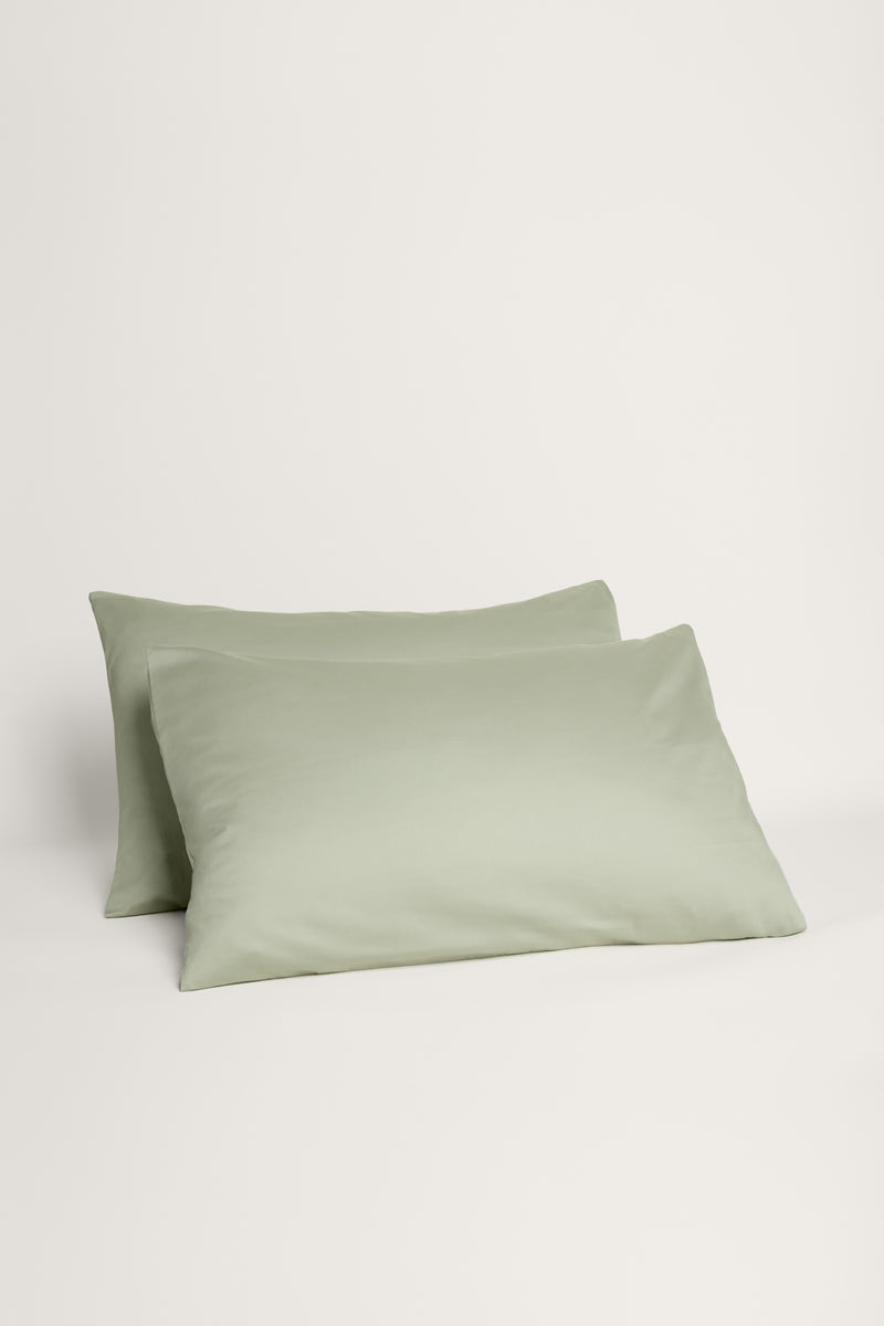 Sateen Organic Cotton Pillowcases - Solstice Green
