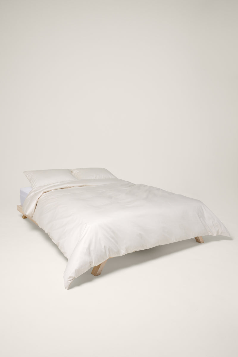 Sateen Organic Cotton Duvet Cover - Iridescent Ivory