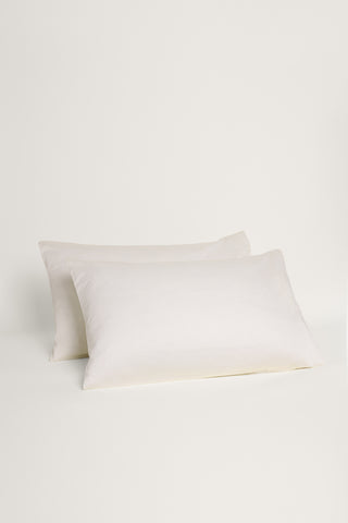 Sateen Organic Cotton Pillowcases - Iridescent Ivory