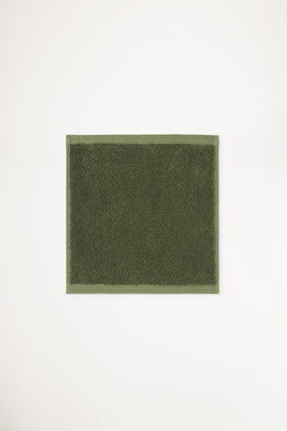 Organic Cotton Face Towel - Forest Green