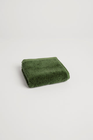 Organic Cotton Face Towel - Forest Green