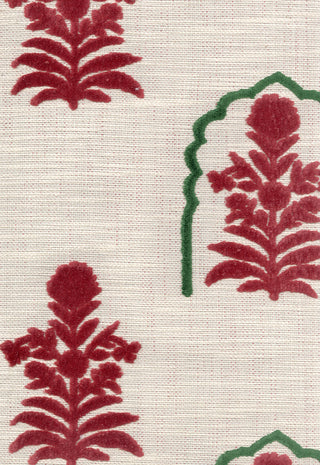 Jaipur Flower - Cherry/Forest Green