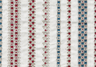 Jewel Stripe - Ruby/Teal Swatch