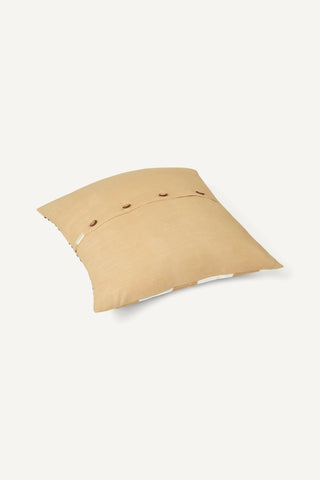 Embroidered Cushion Cover - Classic Black & Beige