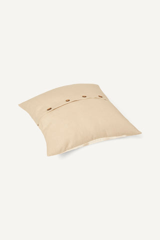 Mala Embroidered Cushion Cover - Pebble White