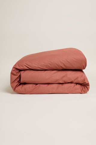 Percale Organic Cotton Duvet Cover - Bark Red