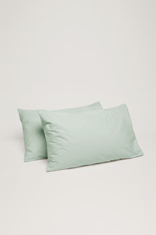 Percale Organic Cotton Pillowcases - Spring Blue