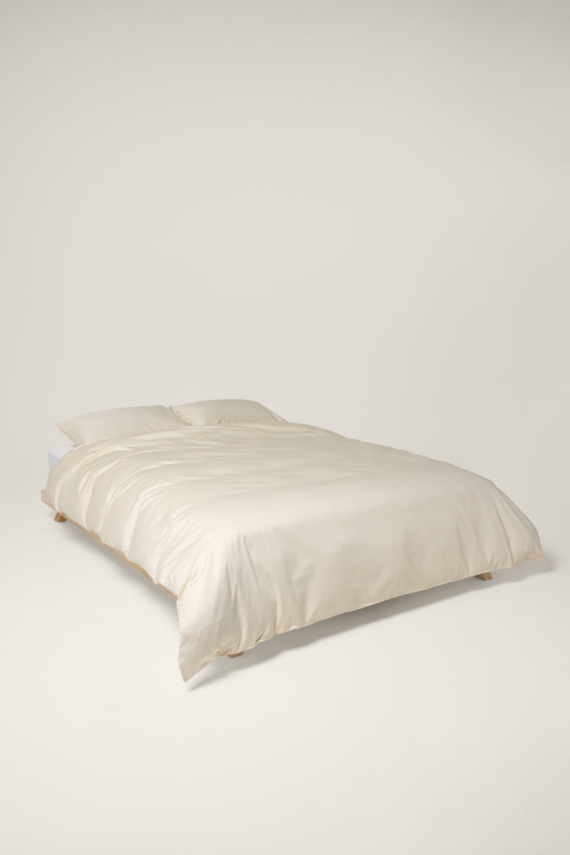 Sateen Organic Cotton Duvet Cover - Classic Cream