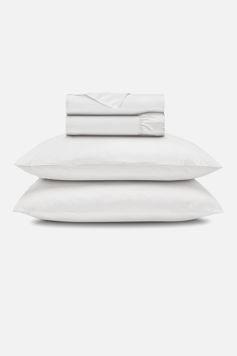 Percale Organic Cotton Sheet Set - Midwinter White