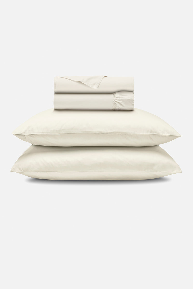 Sateen Organic Cotton Sheet Set - Iridescent Ivory