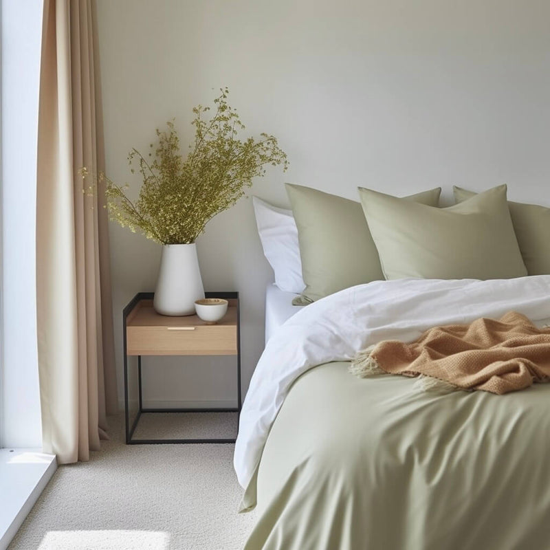 Percale Organic Cotton Duvet Set - Solstice Green