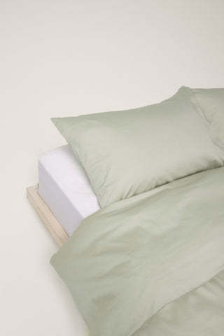 Sateen Organic Cotton Duvet Cover - Solstice Green