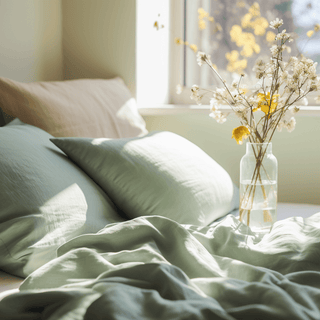 Sateen Organic Cotton Bedding Set - Spring Blue