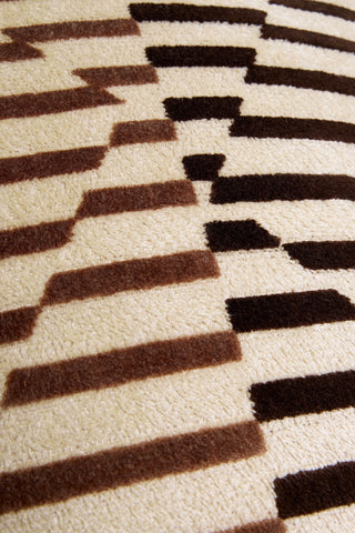 Striped Velvet Cushion Cover - Brown