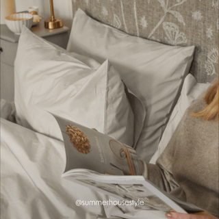 Percale Organic Cotton Bedding Set - Equinox Silver