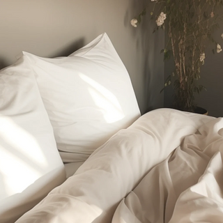 Percale Organic Cotton Bedding Set - Iridescent Ivory