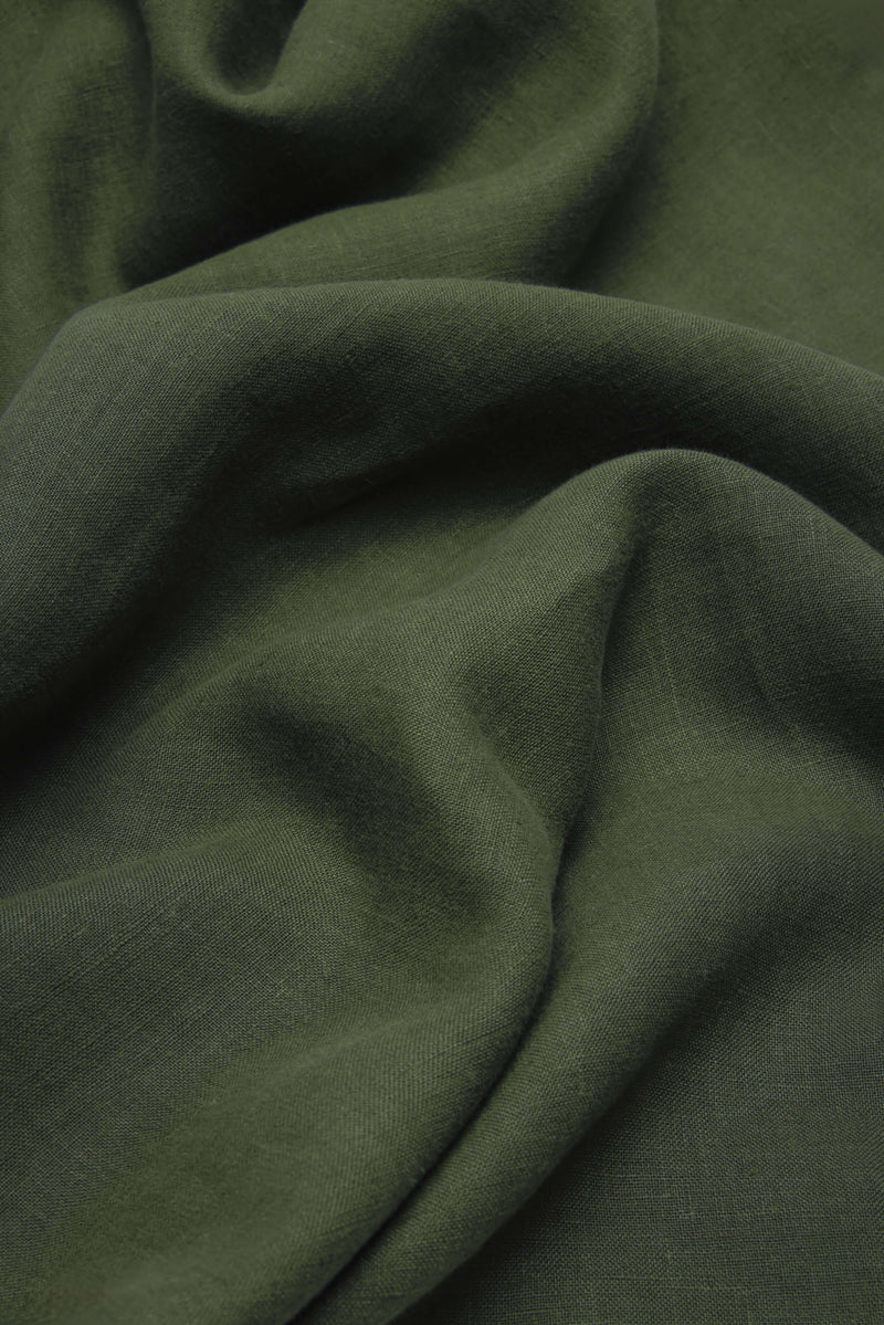 Linen Flat Sheet - Forest Green