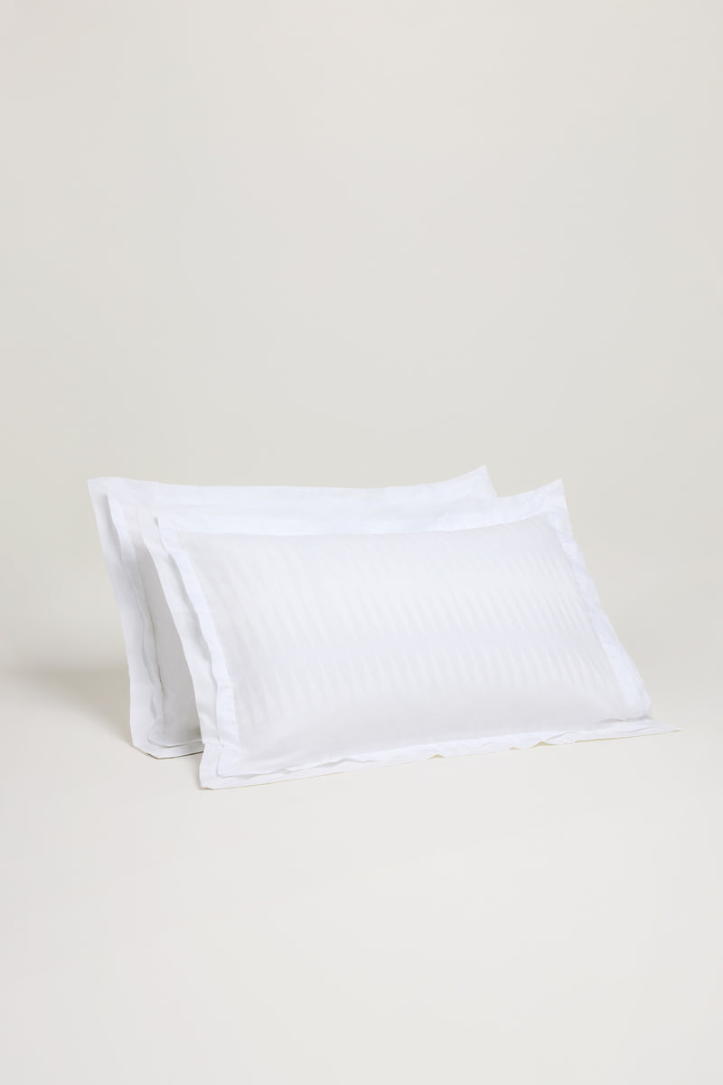 Jacquard Organic Cotton Pillowcases - Pure White