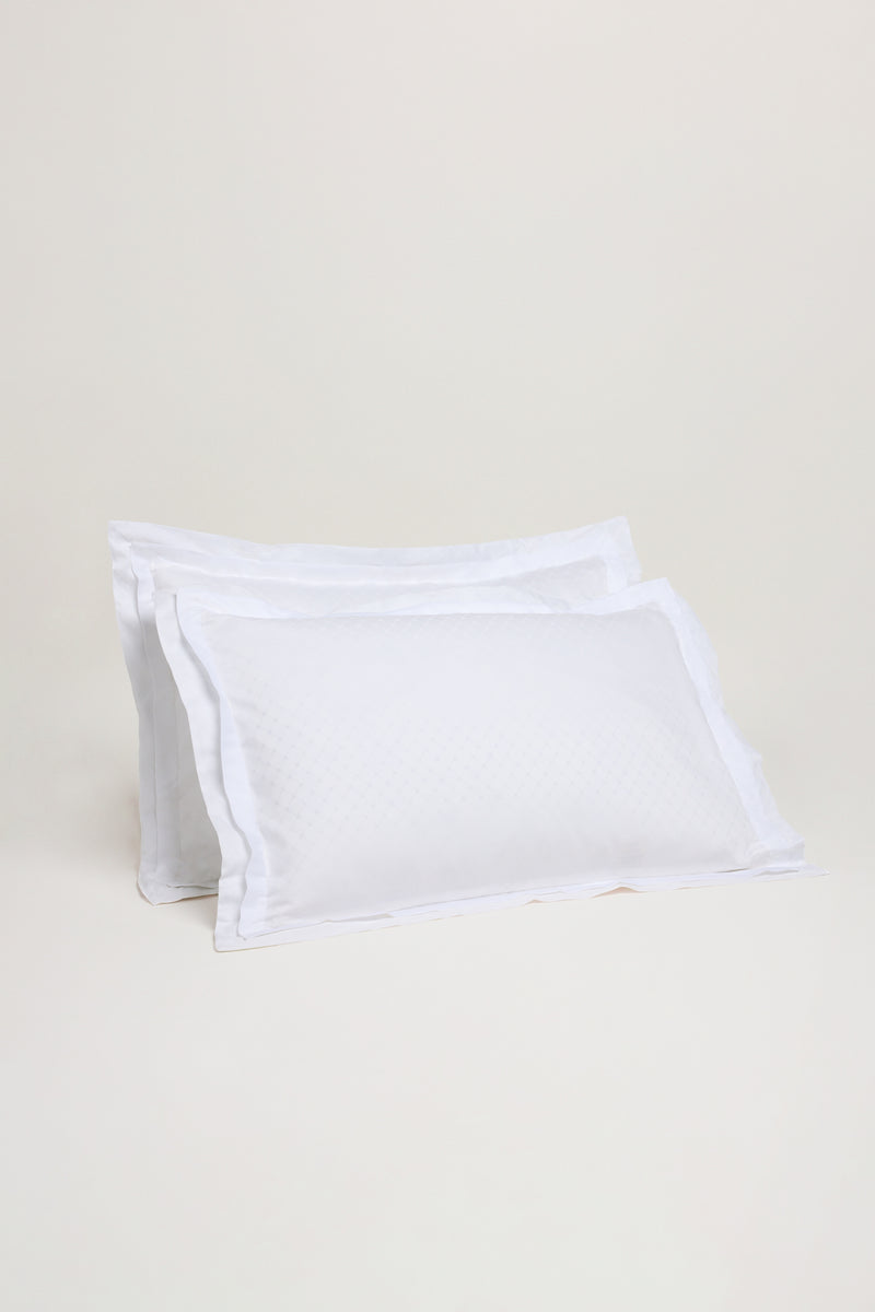 Jacquard Organic Cotton Pillowcases - Classic White