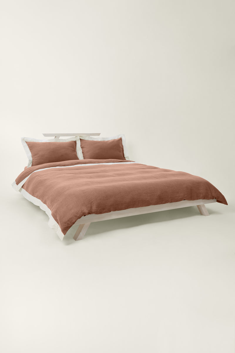 Linen Duvet Cover - Terracotta