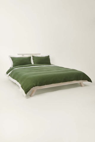 Linen Duvet Cover - Forest Green