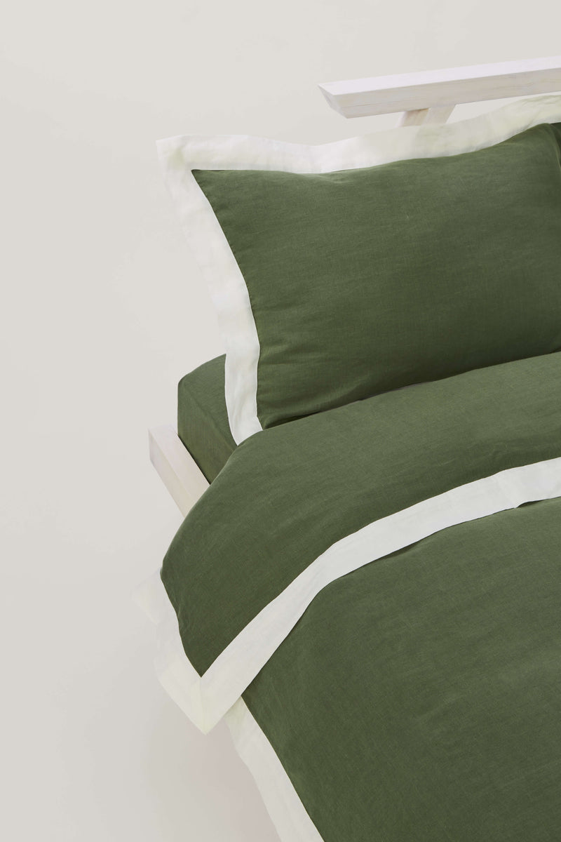 Linen Pillowcases - Forest Green